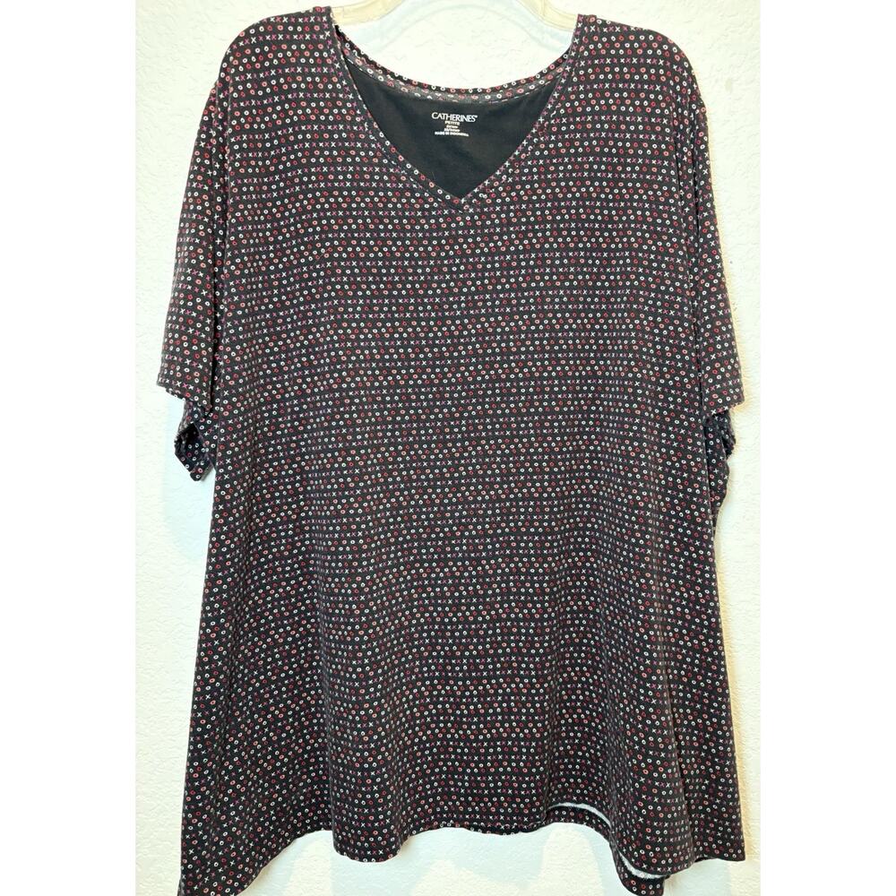 Catherines Black XOXO Short Sleeve T-Shirt Size 2X Petite